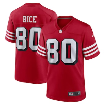 mens nike jerry rice scarlet san francisco 49ers retired alt